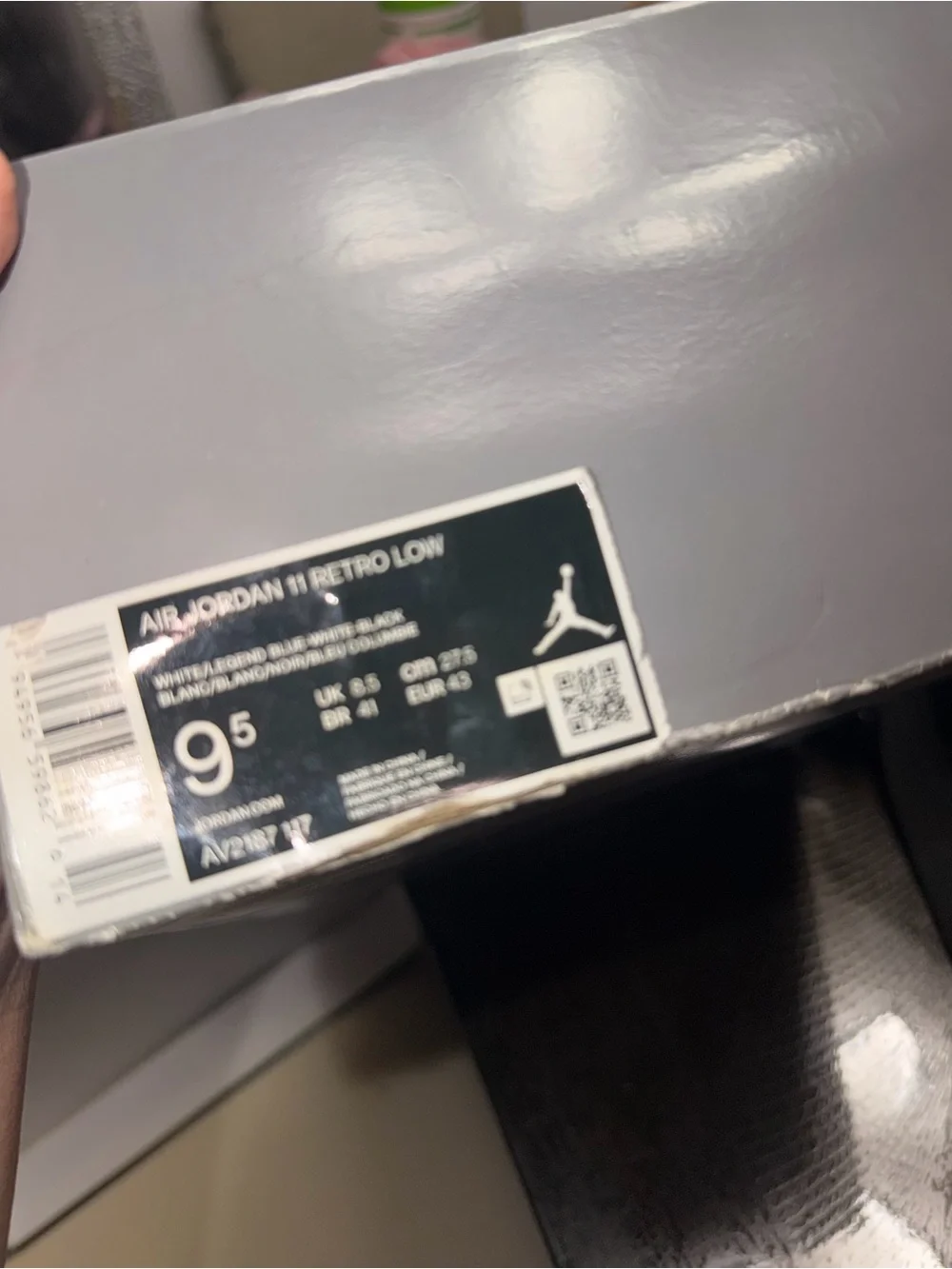 Jordan Kids White and Black Low Top Sneakers with Light Blue Accent